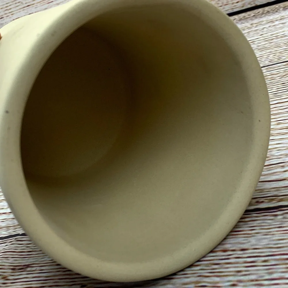 Pampered Chef Stoneware Utensil Holder Crock USA Kitchen Tool Organizer Beige‎